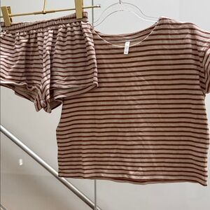 Rylee + Cru Brown and Cream Striped pajama set
Kids 6-7